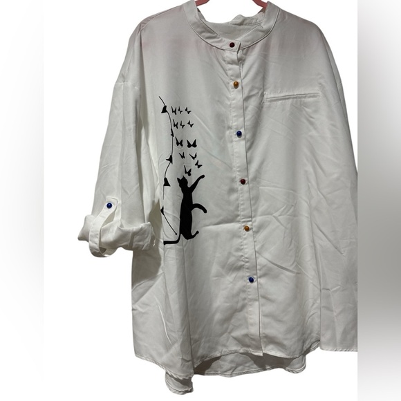 SHEIN Long Sleeve Top with Cat - Picture 6 of 10